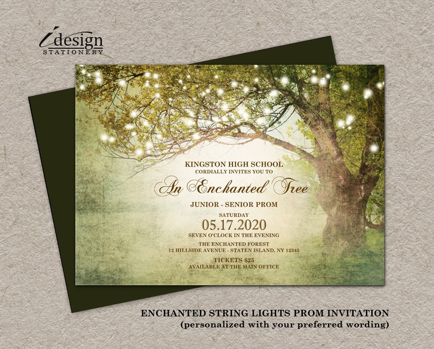 Enchanted Prom Invitation With String Lights Printable