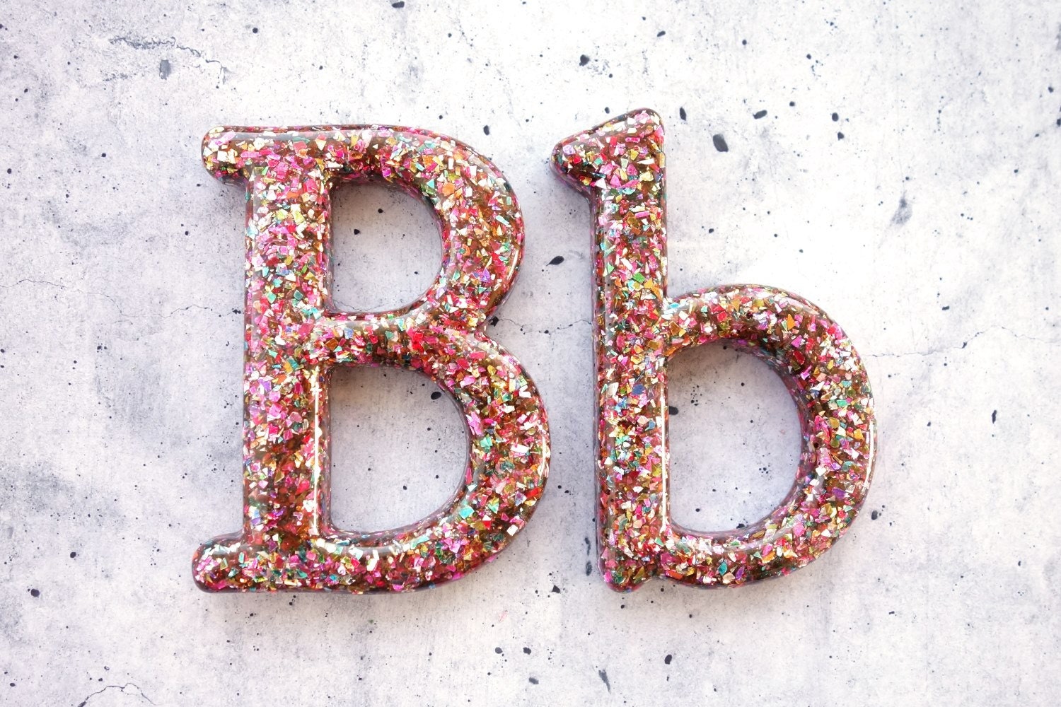 Glitter Letter B Resin Letter Filled With Glitter Glitter