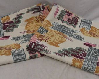 Mid Century Modern Barkcloth Fabric