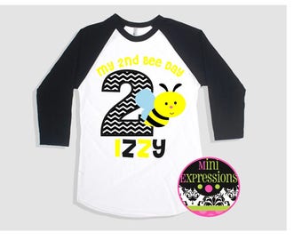 My Bee Day Birthday Raglan shirt Personalized just for you