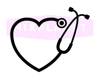 Stethoscope Love SVG Cut Files, Stethoscope Love DXF Cutting Files, Stethoscope Love SVG Dxf Png Stethoscope Cuttable File, Instant Download