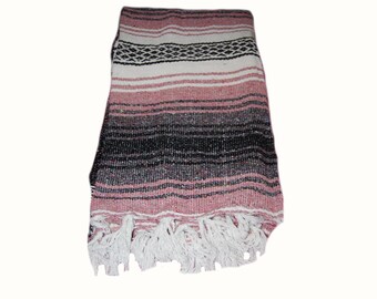 Vintage Mexican Blanket Southwestern Blanket Mexican Throw Blanket Mauve Falsa Blanket Southwestern Decor
