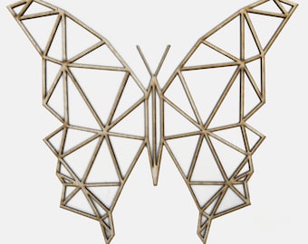 Geometric Butterfly Wood