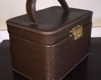Midcentury Airline Case Train Case Vintage Makeup Case CarryOn for Airplane Leather or Pleather