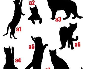 Cat Silhouette Wall Decal Sticker