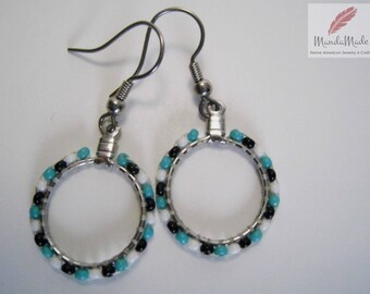 Small Beaded Hoop Earrings