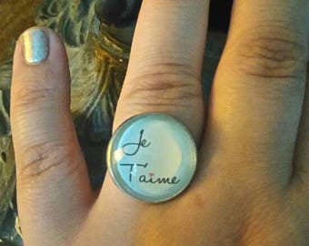 Vintage silver ring "I love you"