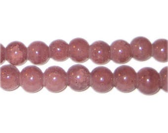8mm Light Garnet-Style Glass Bead, approx. 53 beads