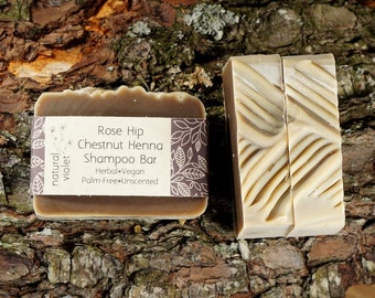 Rose Hip Henna Shampoo Bar - Solid Shampoo Bar - All Natural Shampoo - Organic Palm Free Vegan Shampoo - Zero Waste Shampoo Soap