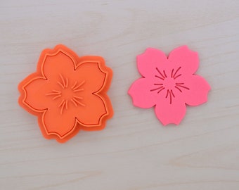 Cherry Blossom Cookie Cutter and Stamp Set