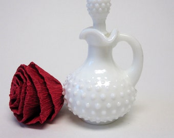 Milk Glass Hobnail White Pitcher White Cruet