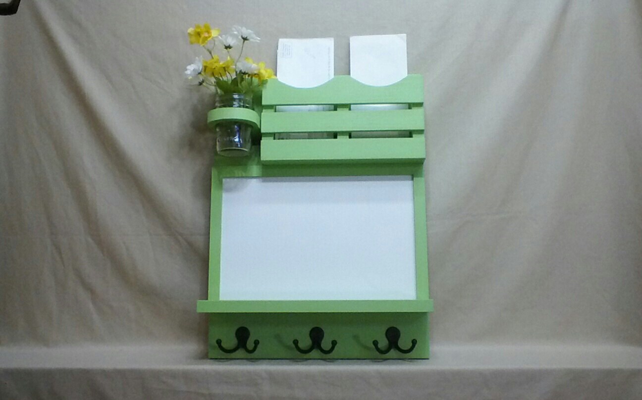 Mail Organizer Dry Erase Board Message Center Coat Rack