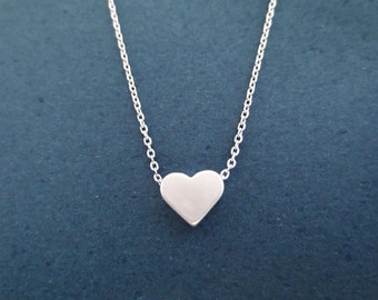 Silver, Heart, Love, Necklace, Cute, Minimal, Love, Necklace, Birthday, Friendship, Best friends, Mom, Gift, Jewelry