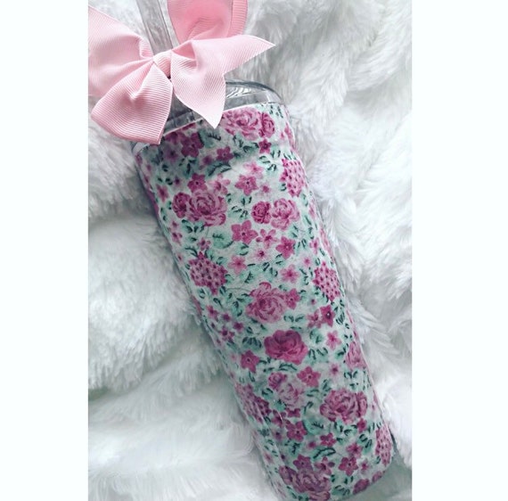 Pink Flower Tumbler | 10 Oz or 20 Oz Pink Flowers