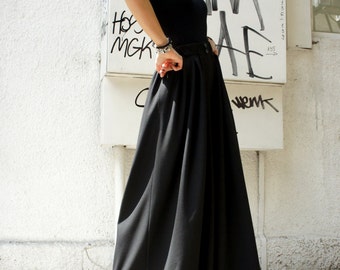 Loose Black Pants / Wide Leg Pants Spring / Summer Collection A05045