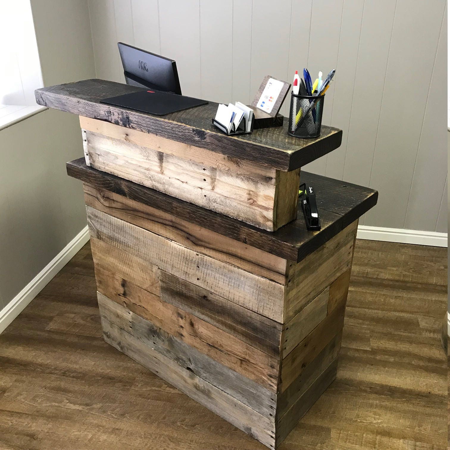 Reclaimed Wood Sales Counter Rustic Retail Counter Point of