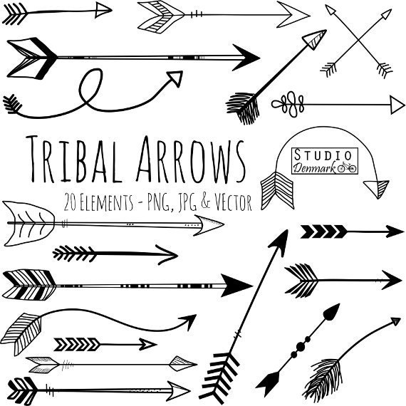 Download Tribal Arrow Clipart and Vectors Hand Drawn Arrow Clip Art