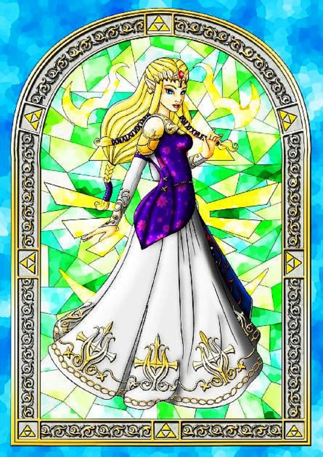 BUY 2 GET 1 FREE Zelda Stained glass Disney 132 Cross Stitch