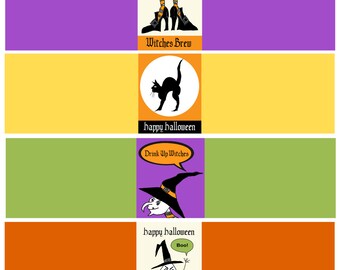 Halloween Water Bottle Tags, Halloween Labels, Halloween Birthday, halloween party, Halloween Tags , Halloween Water, Water Bottle , Favor