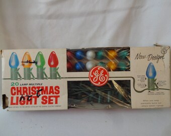 Christmas Lights Vintage in Box GE