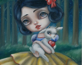 Snow White LIMITED EDITION print signed numbered Simona Candini lowbrow pop surrealism big eyes art