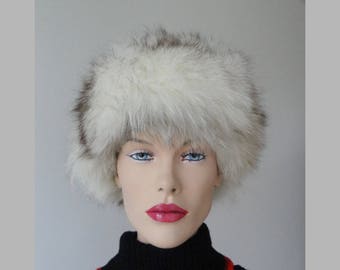 Silver Fox Fur Vintage Hat // Size 51/52