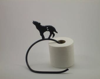 Wolf toilet paper holder