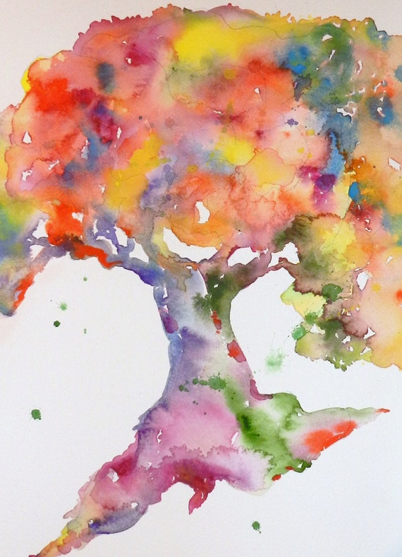 Watercolor Prints Tree Painting Painting of a Tree Prints