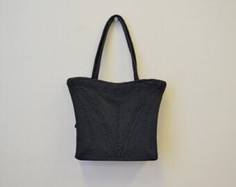 1940s Weeda Black Corde Purse