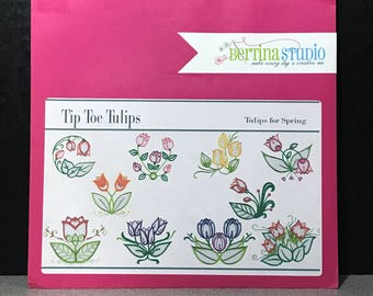 Bertina Studio Tip Toe Tulips Embroidery Design CD