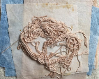 Natural Dye Pack Artist Bundle Small Scrap Cotton Cloth for Collage Quilting Story Board