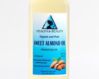 32 oz SWEET ALMOND OIL Organic Carrier Cold Pressed 100% Pure