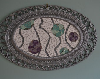 Mosaic with abstract flowers
