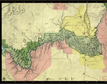 Poster, Many Sizes Available; Map Of Grand Canyon National Park Arizona 1991 P2