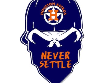 Digi-tizers Houston Astros Never Settle Skull Bandana SVG, Jpg, PDF, vinyl, decals, HTV, Cricut, Cameo, Laser engraving, Vector