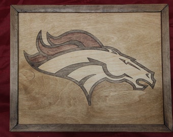 Denver Broncos Wooden Inlay Wall Art