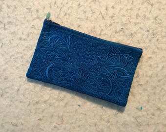 Embroidered Wallet or Cosmetic Bag