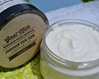 Goat's Milk Whipped Body Butter - Coconut Oil - Shea Butter - Mango Butter - Farmstead - Artisan - Handcrafted - Natural