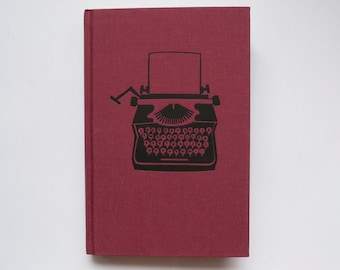 Typewriter Burgundy Maroon A5 Hardcover Blank Page Notebook