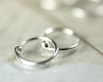 Silver Sleeper Hoop Earrings 11 mm - Sterling Sleepers | Small Hoops | Argentium Silver Sleeper Hoops
