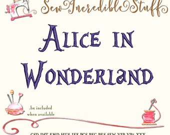 Alice in Wonderland Machine Embroidery Font