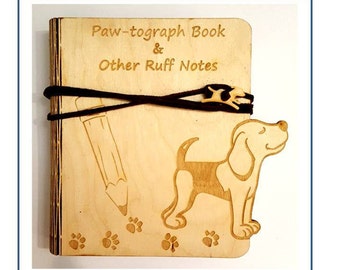 Dog Notebook with Wood Cover