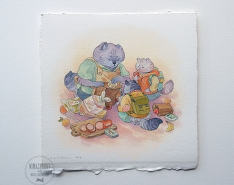 Packing for Lunch - ORIGINAL PAINTING by Nicole Gustafsson