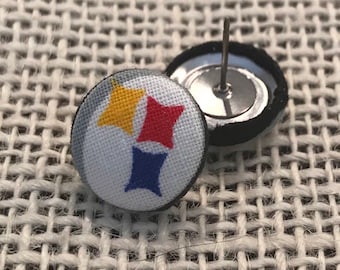 Pittsburg Steelers button earrings!