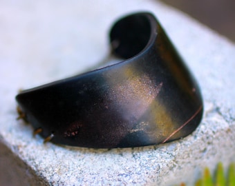 Black Minimalist Bracelet ~ Black Minimalist Cuff Bracelet ~ Modern Black Cuff Bracelet ~ Modern Black Bracelet ~ Black Gothic Bracelet