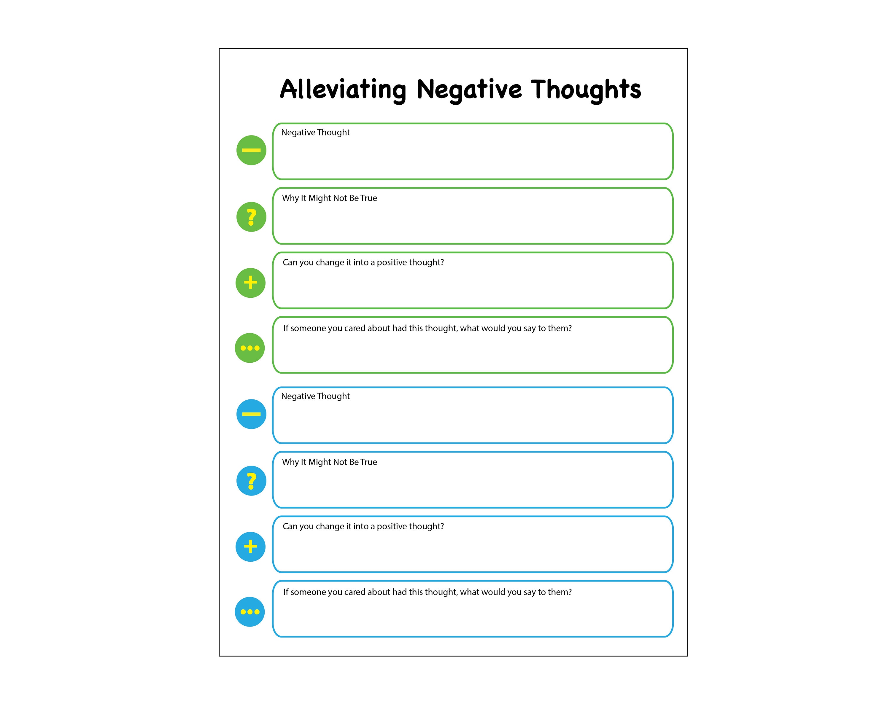 Worksheets Gratitude List Worksheet negative to positive thoughts journal printable worksheet