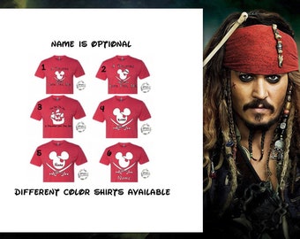 Disney Pirate Cruise Shirts/Custom Disney Family Matching Shirts/Disney Pirate Shirts/Mickey Mouse Pirate Night Inspired Pirate/Disney Shirt