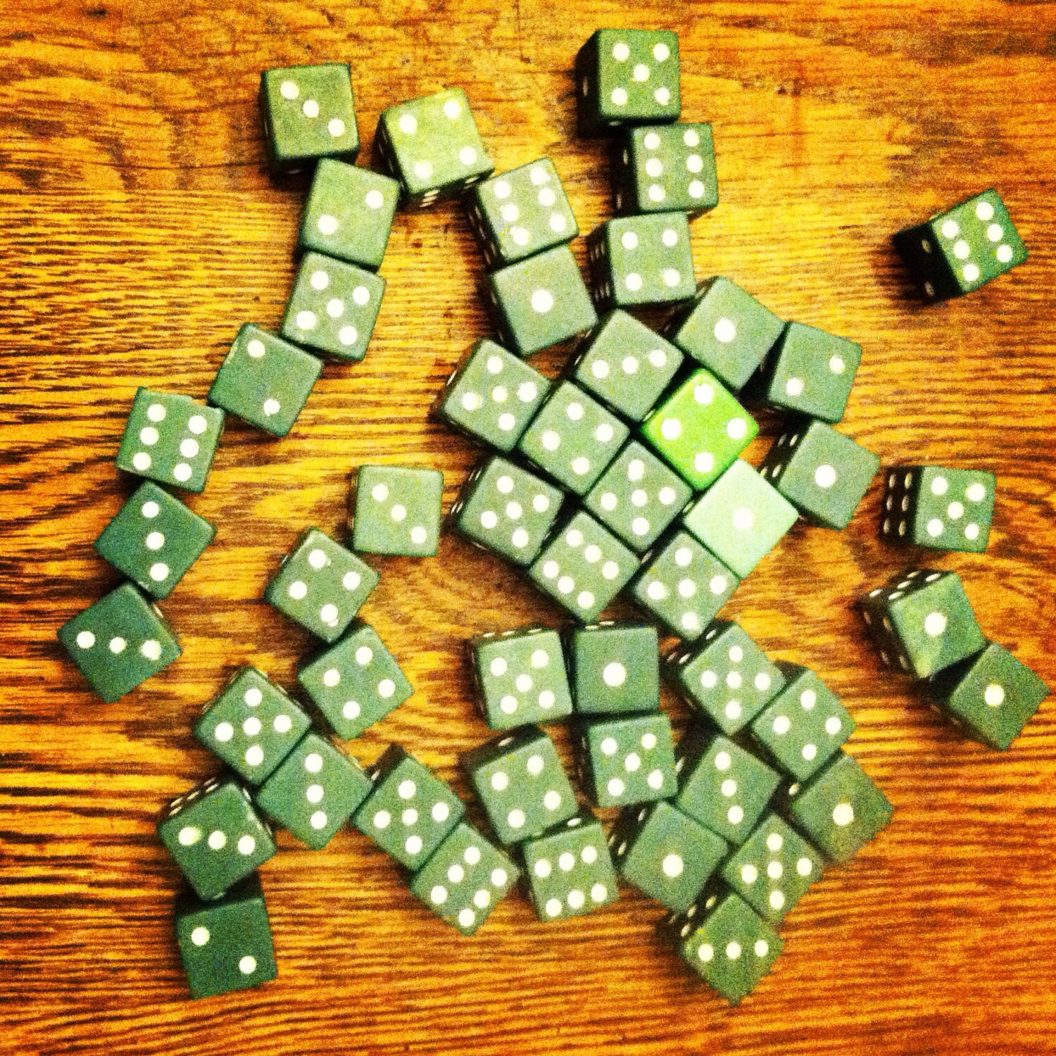 Set of Vintage Green Dice