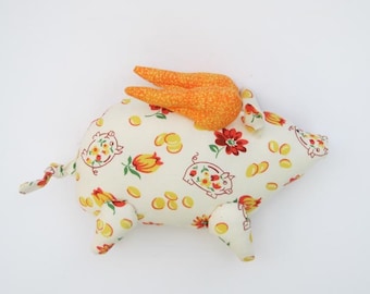 Flying pig softie plush stuffed pig toy soft stuffed animal toy orange child friendly toy gift for birthday get well and cheer up