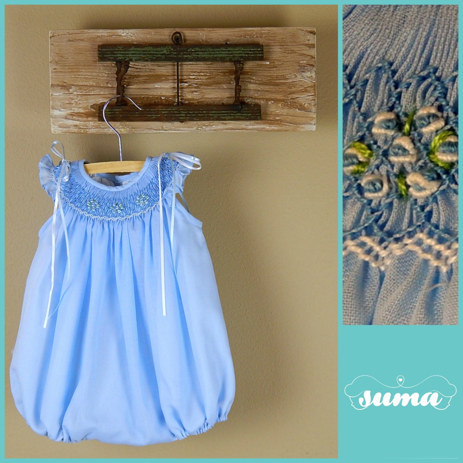 Bubble romper light blue romper bubble baby girl romper